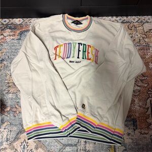 Teddy Fresh Cream Sweater with Colorful Lettering